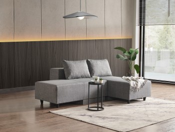 Καναπές Γωνιακός Evianna 2 τεμαχίων Γκρι 