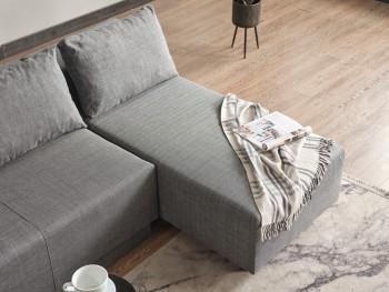 Καναπές Γωνιακός Evianna 2 τεμαχίων Γκρι 