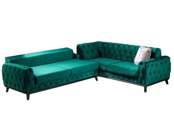 Γωνιακός Καναπές Desi πράσσινο