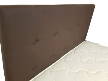 Κρεβάτι Επενδυμένο 160x200 με δερματίνη σε χρώμα καφέ