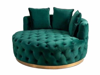Στρογγυλός Καναπές - Πολυθρόνα Rosalia σε πράσινο χρώμα