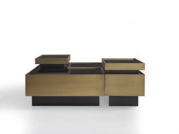 Τραπέζι Σαλονιού Sehpa Μαύρο-Χρυσό