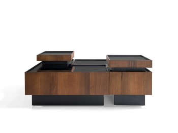 Τραπέζι Σαλονιού Sehpa Μαύρο με Ξύλο