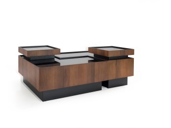 Τραπέζι Σαλονιού Sehpa Μαύρο με Ξύλο