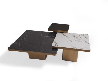Τραπέζι Σαλονιού Lotus με Μάρμαρο-Ξύλο