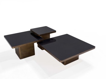 Τραπέζι Σαλονιού Lotus - Μαύρο Γυαλί 