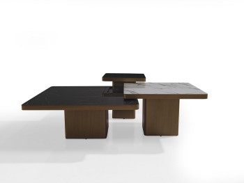 Τραπέζι Σαλονιού Lotus με Μάρμαρο-Ξύλο