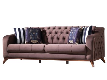 Τριθέσιος Καναπές Dora Καφέ